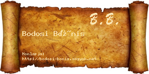 Bodosi Bónis névjegykártya